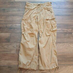 Vintage American Eagle Cargo Pants Mens 34x32 Beige Paratrooper Military Y2K